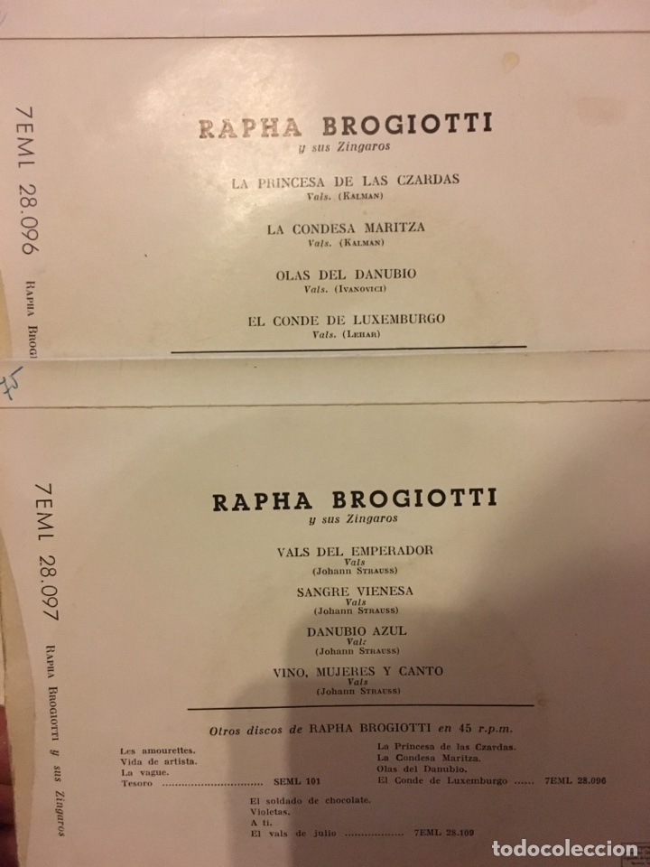 Discos de vinilo: Valses Rapha Brogiotti y sus Zingaros - Foto 2