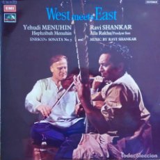 Discos de vinilo: RAVI SHANKAR, YEHUDI MENUHIN. WEST MEETS EAST. LP AÑO 1970 EN EMI. Lote 113331363