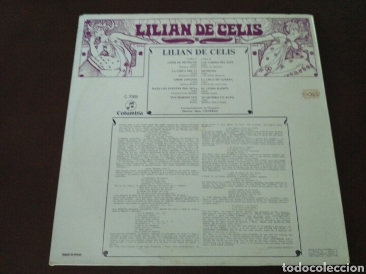 Discos de vinilo: Lilian De Celis - Lilian De Celis (LP) - Foto 2