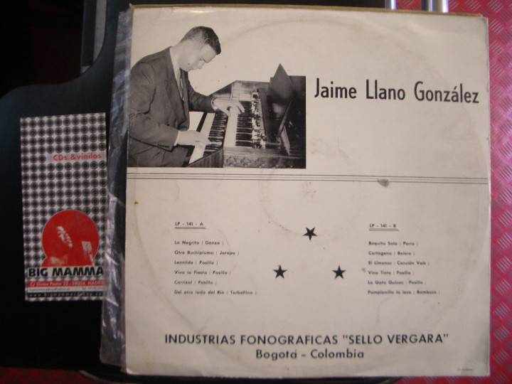 Discos de vinilo: JAIME LLANO GONZALEZ INTERPRETA AIRES DE COLOMBIA - Foto 2
