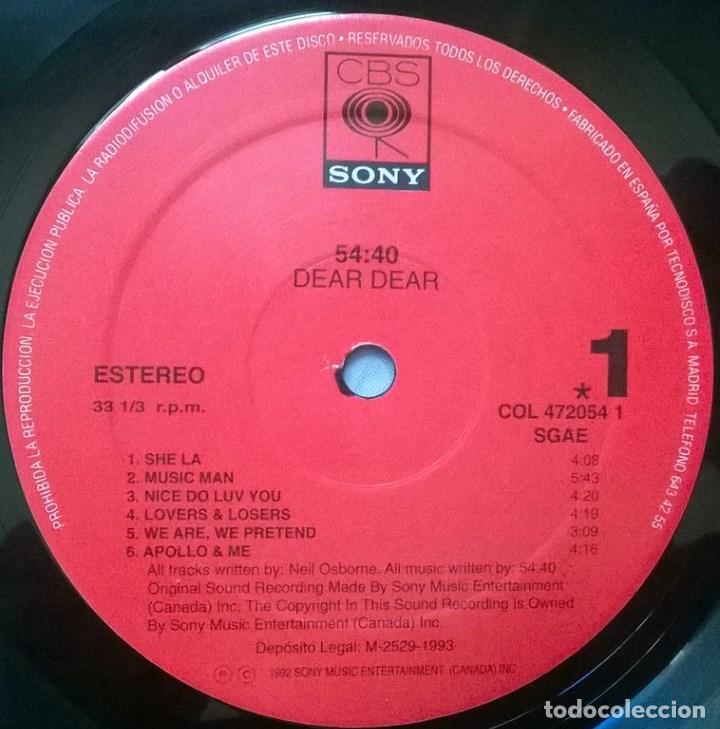 Discos de vinilo: 54&middot;40. Dear dear. CBS-Sony, Spain 1992 LP - Foto 3