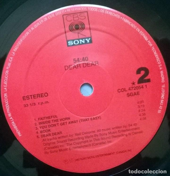 Discos de vinilo: 54&middot;40. Dear dear. CBS-Sony, Spain 1992 LP - Foto 4
