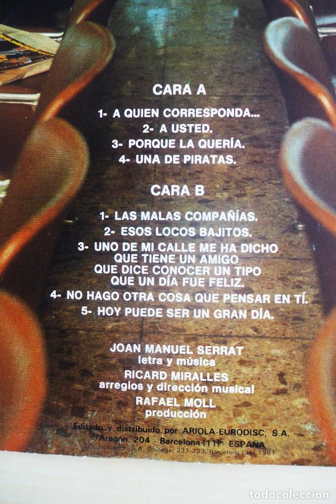 Discos de vinilo: JOAN MANUEL SERRAT- EN TRANSITO - VINILO ORIGINAL ARIOLA 1981 - Foto 5