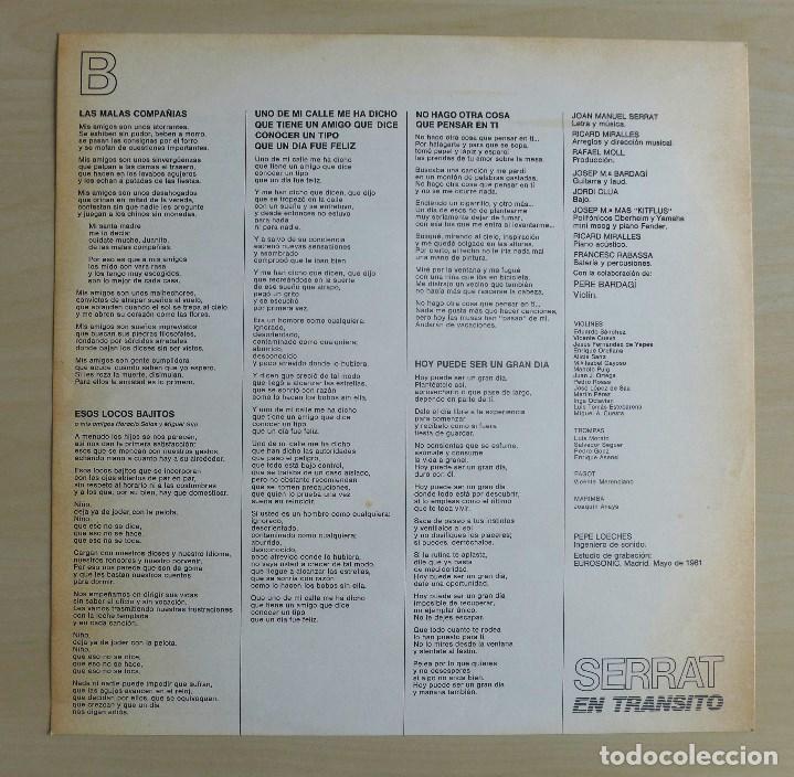 Discos de vinilo: JOAN MANUEL SERRAT- EN TRANSITO - VINILO ORIGINAL ARIOLA 1981 - Foto 10