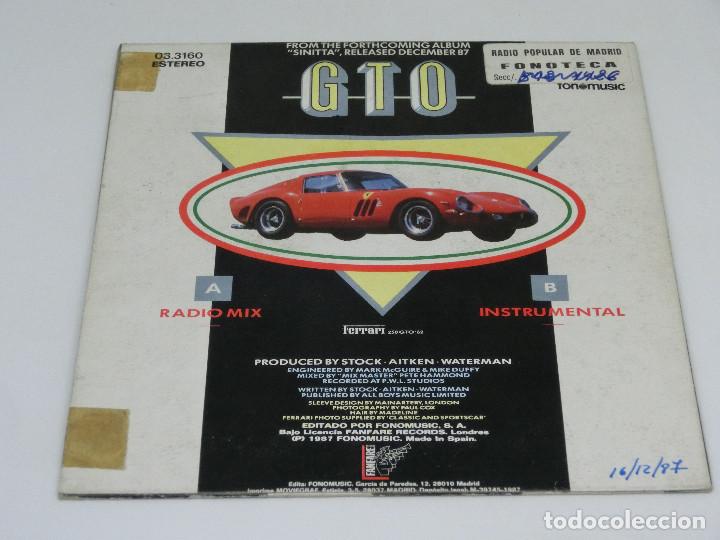 Discos de vinilo: SINGLE - SINITTA - GTO - 1987 - Foto 2