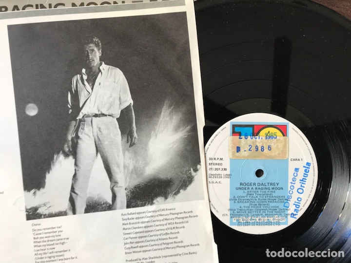 Discos de vinilo: Under a raging moon. Roger Daltrey - Foto 3
