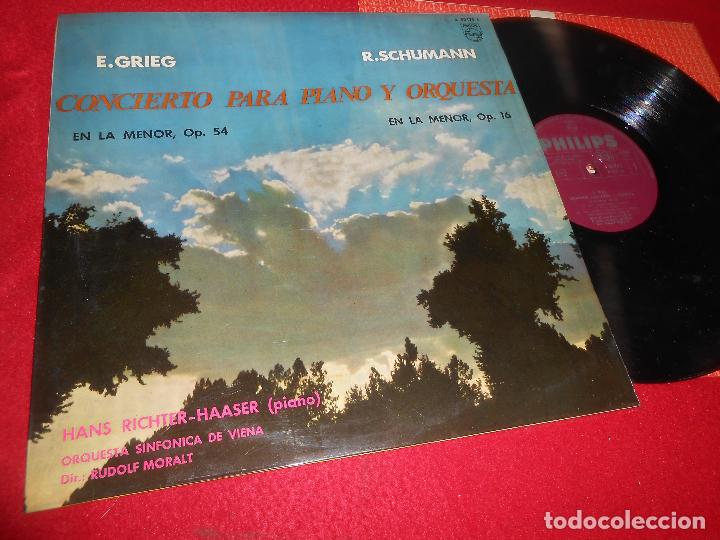 Vinyl-Schallplatten: CONCIERTO PIANO&ORQ. E.GRIEG&R.SCHUMANN ORQ.VIENA DIR.R.MORALT PIANO RICHTER-HAASER LP 1964 SPAIN