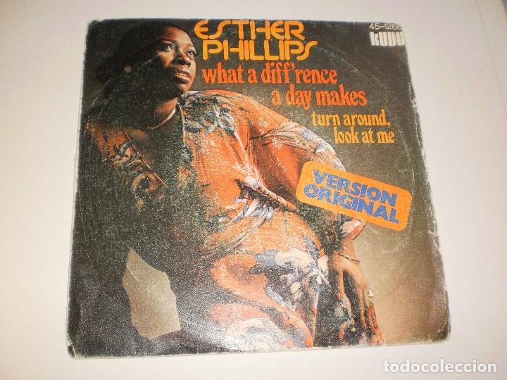 Discos de vinilo: single esther phillips. what a diffrence a days makes. hispavox 1975 spain (disco probado y bien) - Foto 1