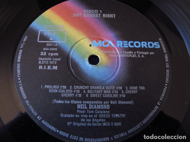 Discos de vinilo: NEIL DIAMOND - HOT AUGUST NIGHT - 2LP MCA RECORDS 1973 - Foto 5