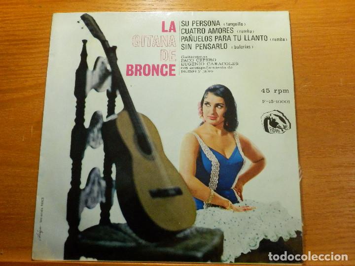 EP - LA GITANA DE BRONCE - SU PERSONA, CUATRO AMORES, PAÑUELOS PARA TU LLANTO - FIDIAS 1966 (Música - Discos de Vinilo - EPs - Flamenco, Canción española y Cuplé)