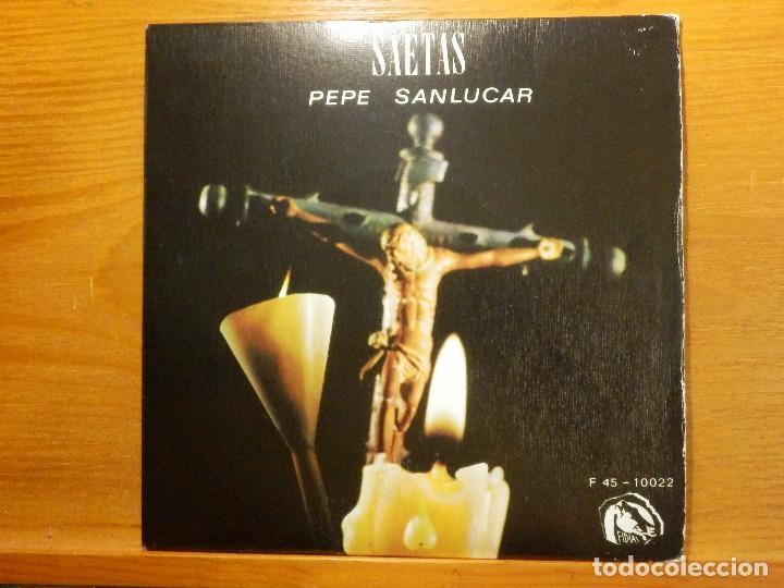 Discos de vinilo: EP - Pepe Sanlucar - Saetas - Ya los pájaros no cantan, Madre Hermosa, Que delito has - Fidias 1967 - Foto 1 - 113915703