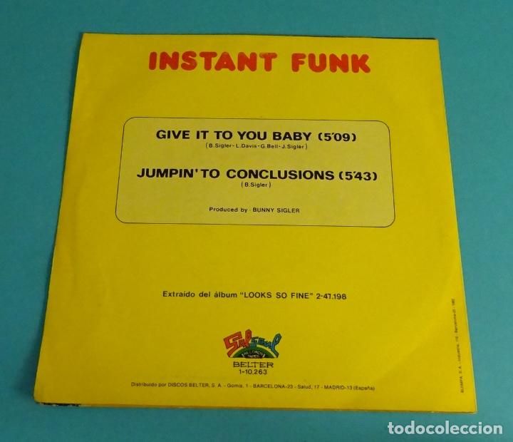 Discos de vinilo: INSTANT FUNK. GIVE IT TO YOU BABY. JUMPINTO CONCLUSIONS - Foto 2 - 114062799