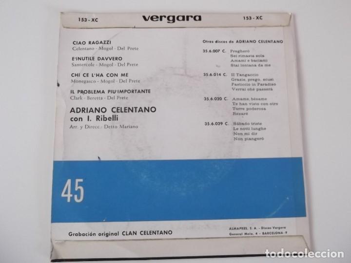 Discos de vinilo: ADRIANO CELENTANO - Ciao ragazzi - Foto 2