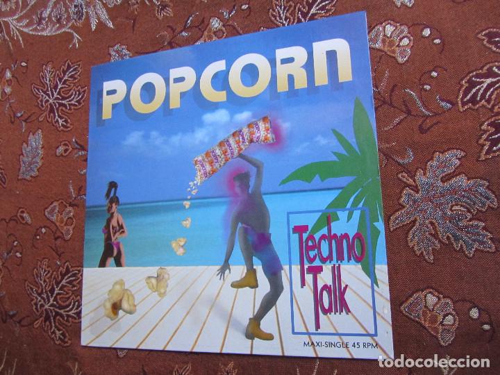 Discos de vinilo: TECHNO TALK-MAXI-SINGLE VINILO-TITULO POPCORN EXTENDED VERSION- 3 TEMAS- ORIGINAL 90- NUEVO - Foto 1