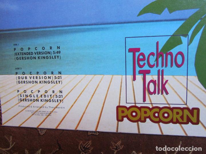 Discos de vinilo: TECHNO TALK-MAXI-SINGLE VINILO-TITULO POPCORN EXTENDED VERSION- 3 TEMAS- ORIGINAL 90- NUEVO - Foto 3