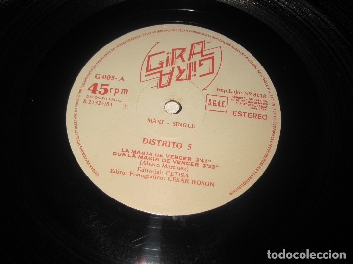 Discos de vinilo: Distrito 5- La Magia De Vencer Maxi Single - Foto 3