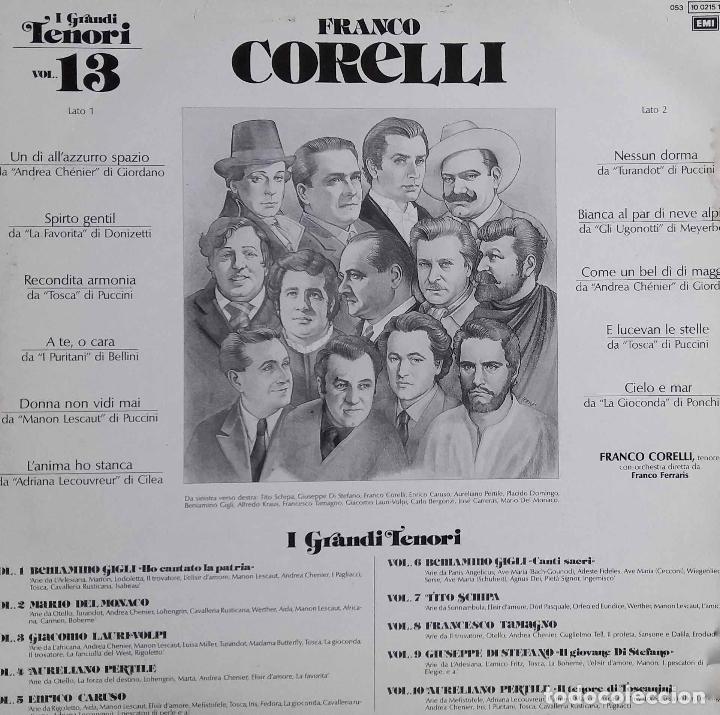Discos de vinilo: FRANCO CORELLI, GRANDES TENORES. LP - Foto 2