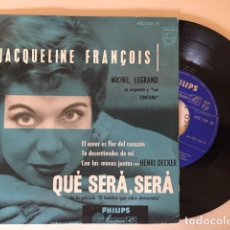 Discos de vinilo: JACQUELINE FRANÇOIS, MICHEL LEGRAND - QUÉ SERÁ, SERÁ + 3 / EP PHILIPS 432.128 PE - 1956 - ED ESP