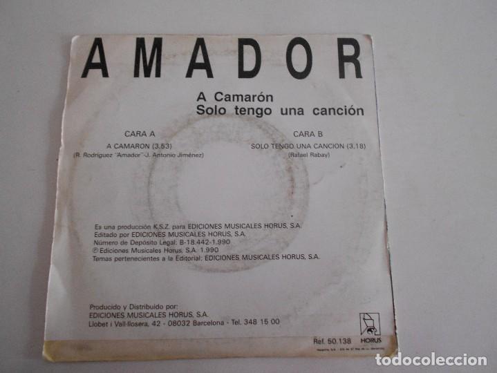 Discos de vinilo: AMADOR-SINGLE A CAMARON - Foto 2