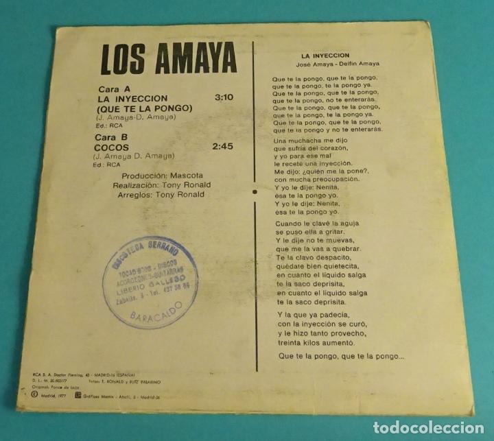 Discos de vinilo: LOS AMAYA. LA INYECCI&Oacute;N (QUE TE LA PONGO). COCOS. RCA - Foto 2