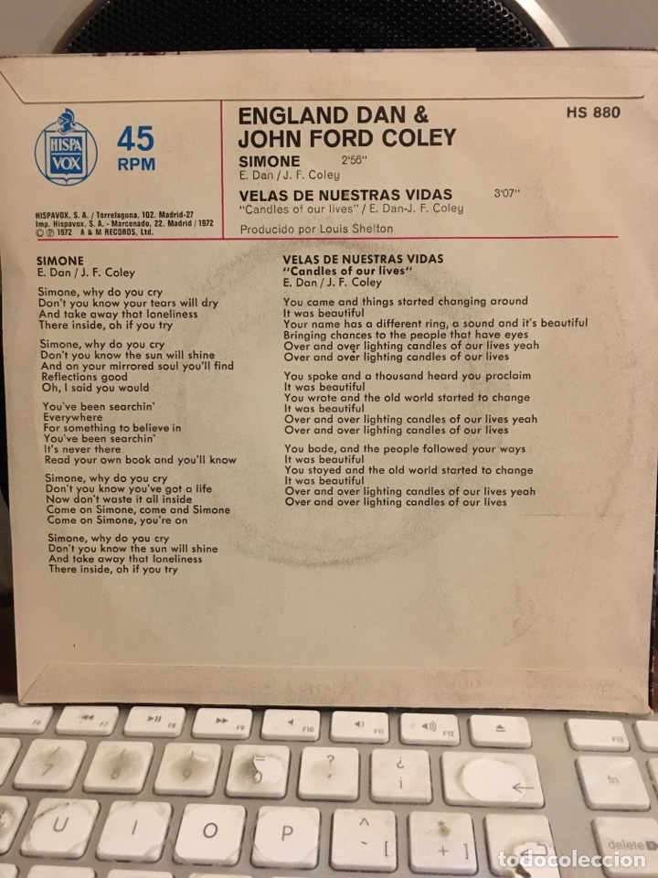 Discos de vinilo: ENGLAND DAN & JOHN FORD COLEY-SIMONE-1972-NUEVO - Foto 2