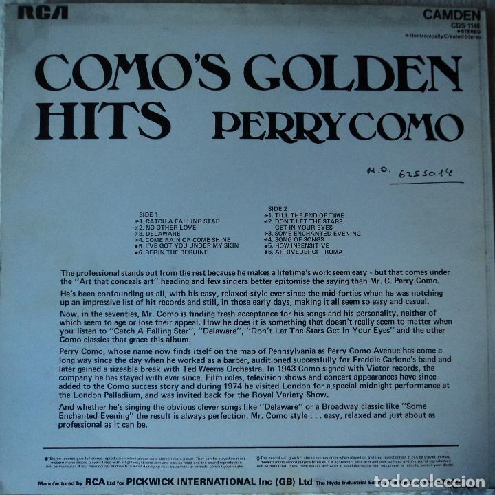 Discos de vinilo: Perry Como - Golden Hits - Edici&oacute;n de England - Foto 2