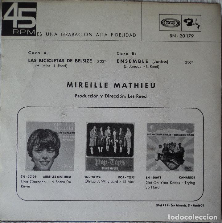 Discos de vinilo: Mireille Mathieu - Las bicicletas de Belsize - Edici&oacute;n de 1968 de Espa&ntilde;a - Foto 2