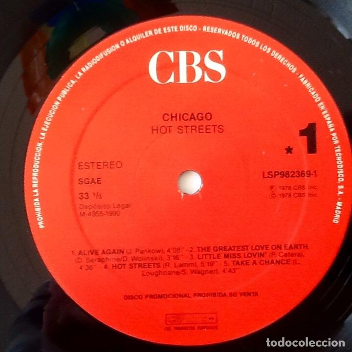 Discos de vinilo: CHICAGO : HOT STREETS [CBS - ESP 1990] LP - Foto 3