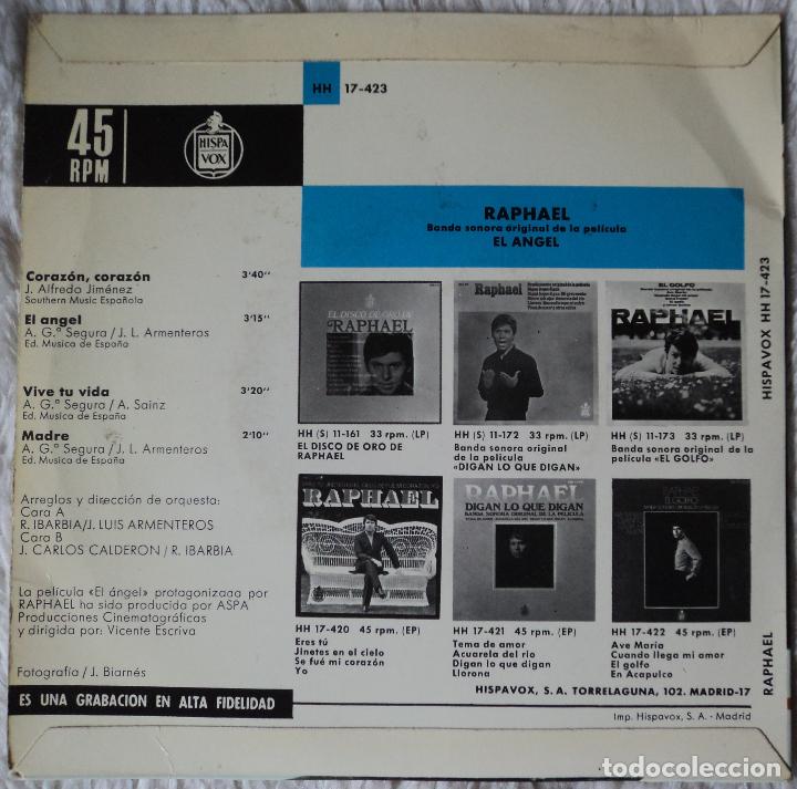 Discos de vinilo: Raphael - El &aacute;ngel - Edici&oacute;n de 1969 de Espa&ntilde;a - Foto 2