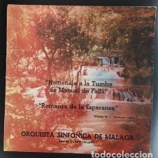 Discos de vinilo: HOMENAJE A LA TUMBA DE MANUEL DE FALLA - GUTIÉRREZ CASTRO - ORQUESTA SINFÓNICA DE MÁLAGA. Lote 114656759