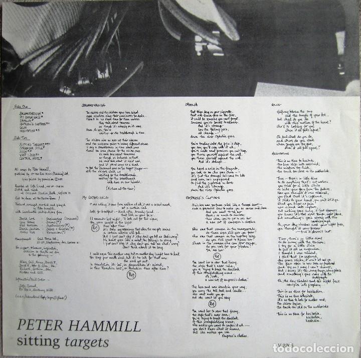 Discos de vinilo: PETER HAMMILL (VAN DER GRAAF GENERATOR): SITTING TARGETS. CL&Aacute;SICO PROGRESIVO - Foto 3
