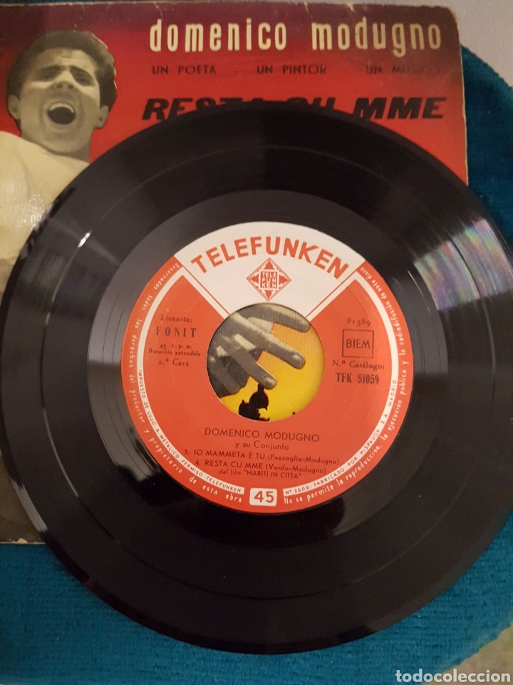 Discos de vinilo: Domenico Modugno 1959 Resta cu mme - Foto 3