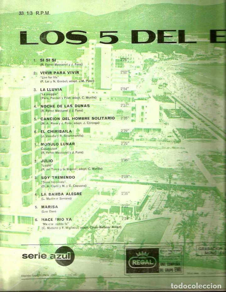 Discos de vinilo: LP LOS 5 DEL ESTE ( BUEN ESTADO ) 12 CANCIONES - Foto 2