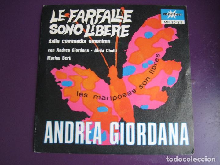 Discos de vinilo: ANDREA GIORDANA Sg MARFER 1971 BSO le farfalle sono libere +1 ITALIA POP CINE