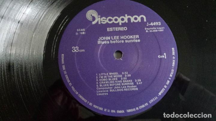 Discos de vinilo: LP JOHN LEE HOOKER: BLUES BEFORE SUNRISE (Edic. Spain 1981) - Foto 5