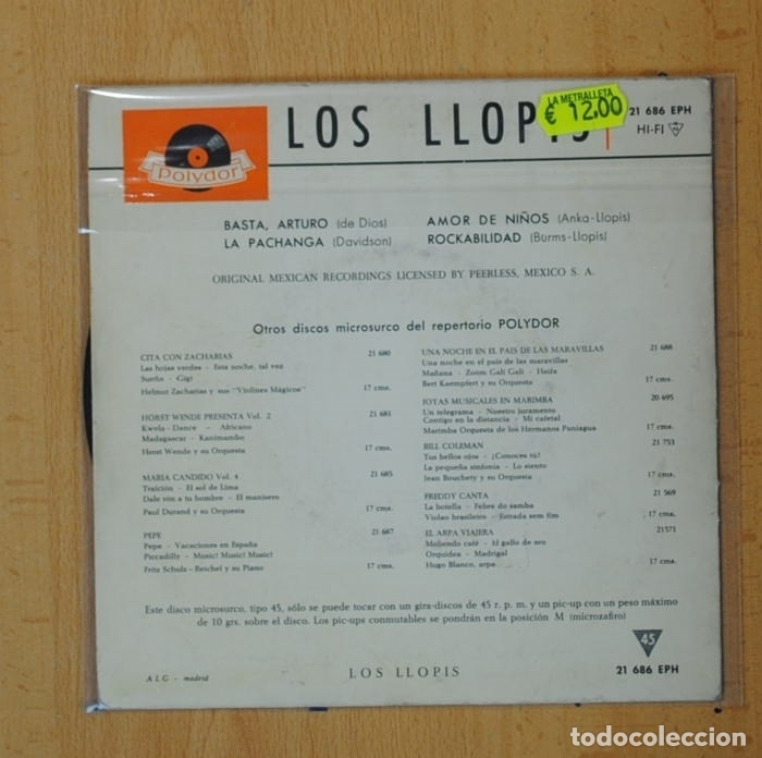 Discos de vinilo: LOS LLOPIS - BASTA, ARTURO + 3 - EP - Foto 2