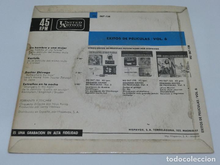 Discos de vinilo: &Eacute;XITOS DE PEL&Iacute;CULAS FERRANTE & TEICHER - VOLUMEN 6 - 1966 - Foto 2