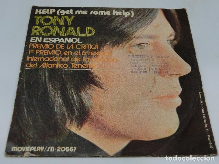 Discos de vinilo: SINGLE - TONY RONALD EN ESPA&Ntilde;OL - HELP (GET ME SOME HELP) - Foto 2