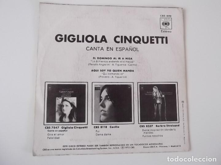 Discos de vinilo: GIGLIOLA CINQUETTI - El domingo al ir a misa - Foto 2