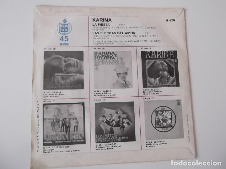 Discos de vinilo: KARINA - La fiesta / Las flechas del amor - Foto 2