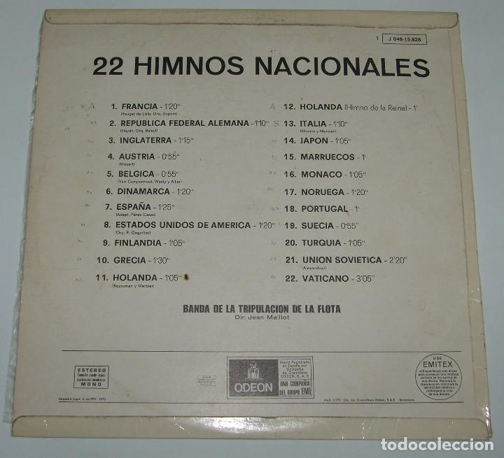 Discos de vinilo: 22 HIMNOS NACIONALES. EMI ODEON 1970. - Foto 2