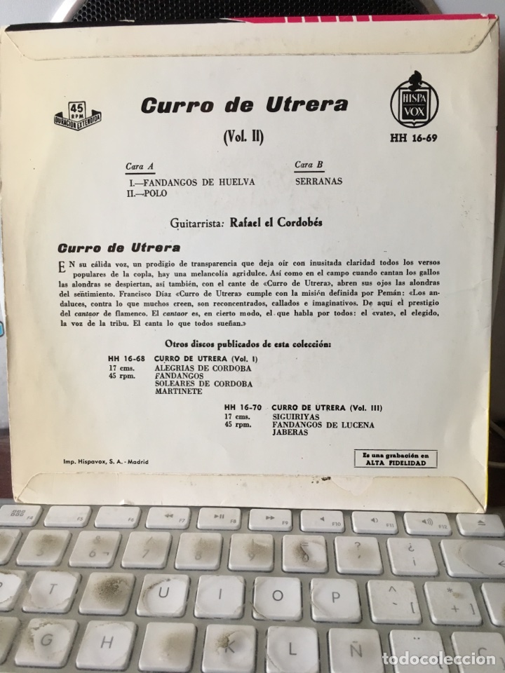 Discos de vinilo: CURRO DE UTRERA-VOL II-1959-NUEVO - Foto 2