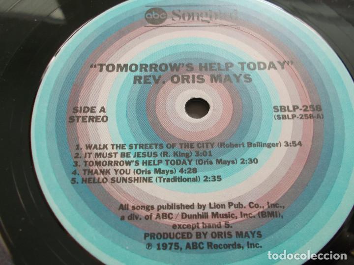 Discos de vinilo: REV. ORIS MAYS. TOMORROW&acute;S HELP TODAY - Foto 4