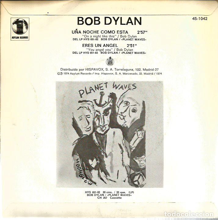 Discos de vinilo: SG BOB DYLAN : UNA NOCHE COMO ESTA - Foto 2