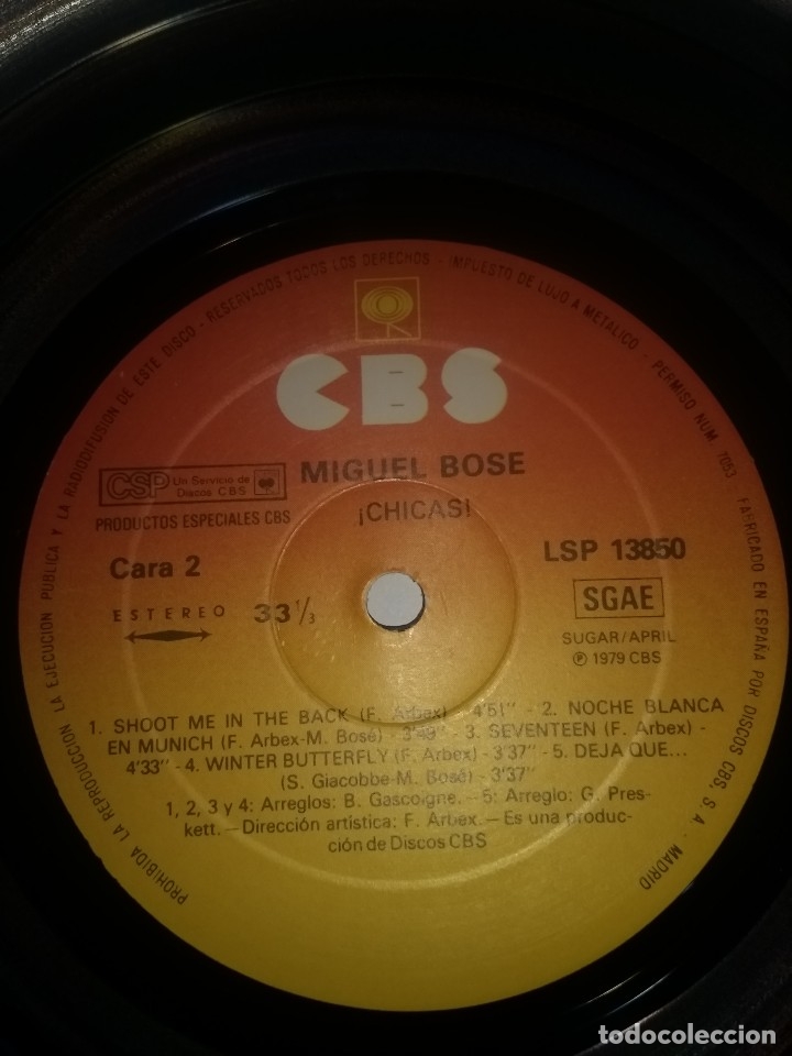Discos de vinilo: LP Miguel Bos&eacute; - Chicas - Foto 1
