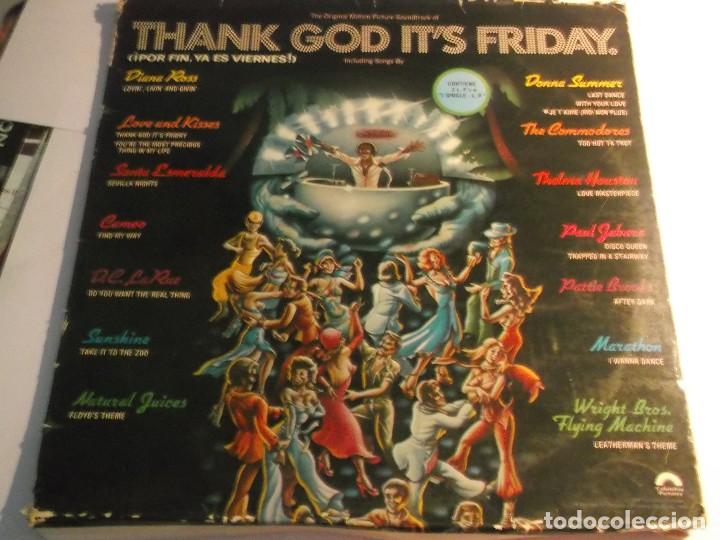 Disques de vinyle: THE ORIGINAL MOTION PICTURE SOUNDTRACK OF THANK GOD IT&acute;S FRIDAY-ORIGINAL ESPA&Ntilde;OL 1978-2 LPs + 1 MAXI