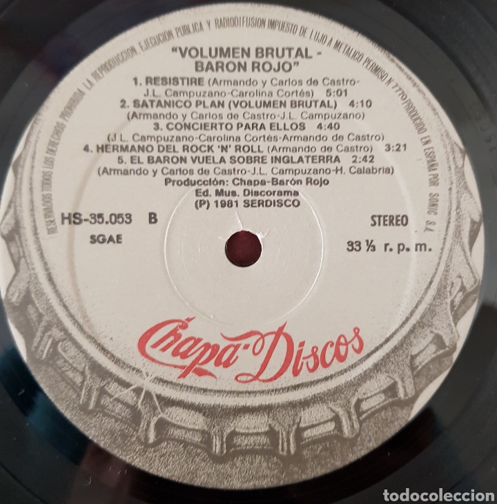 Discos de vinilo: Lp Bar&oacute;n Rojo Volumen Brutal - Foto 2
