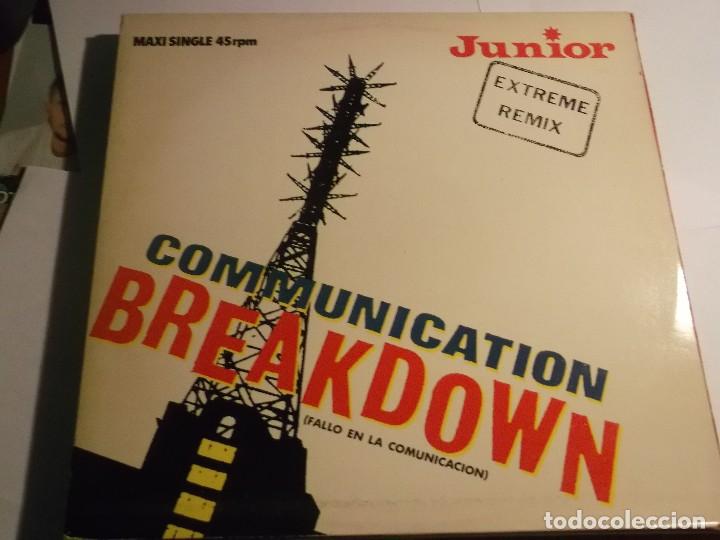 Discos de vinilo: JUNIOR-COMINICATION BREAKDOWN-EXTREME REMIX-MAXI SINGLE-ORIGINAL ESPA&Ntilde;OL 1983 - Foto 1