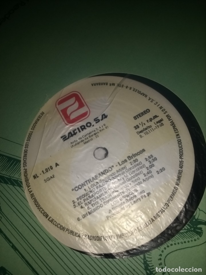 Discos de vinilo: LP LOS BRINCOS - CONTRABANDO - ZAFIRO - Foto 2