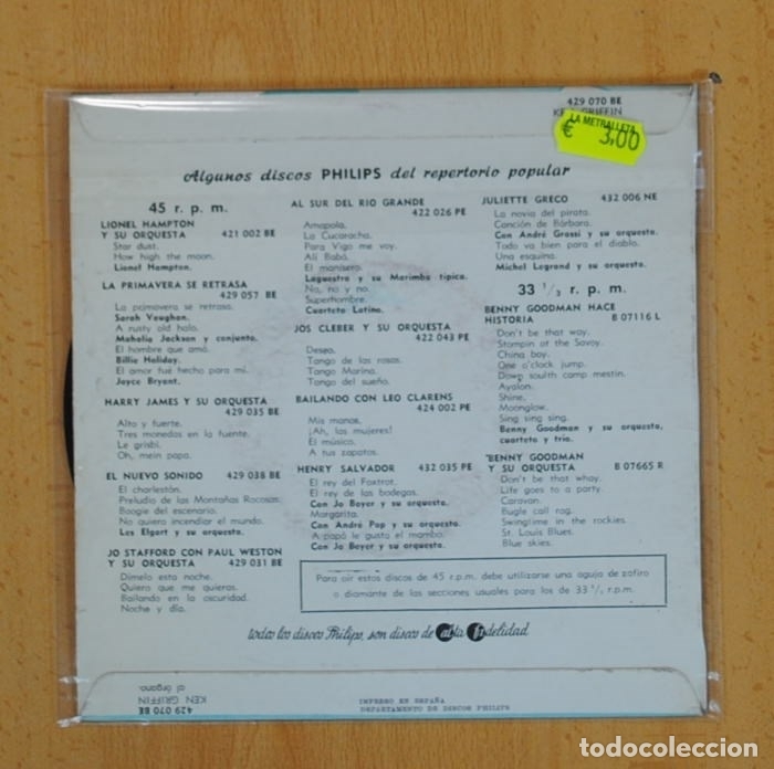 Discos de vinilo: KEN GRIFFIN - EL VALS DEL CUCO + 3 - EP - Foto 2